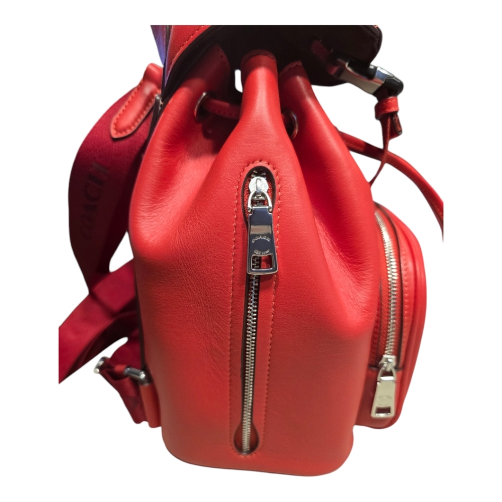 NWT Coach CR100 Pace Backpack Smooth Leather Miami Red - Picture 5 of 15